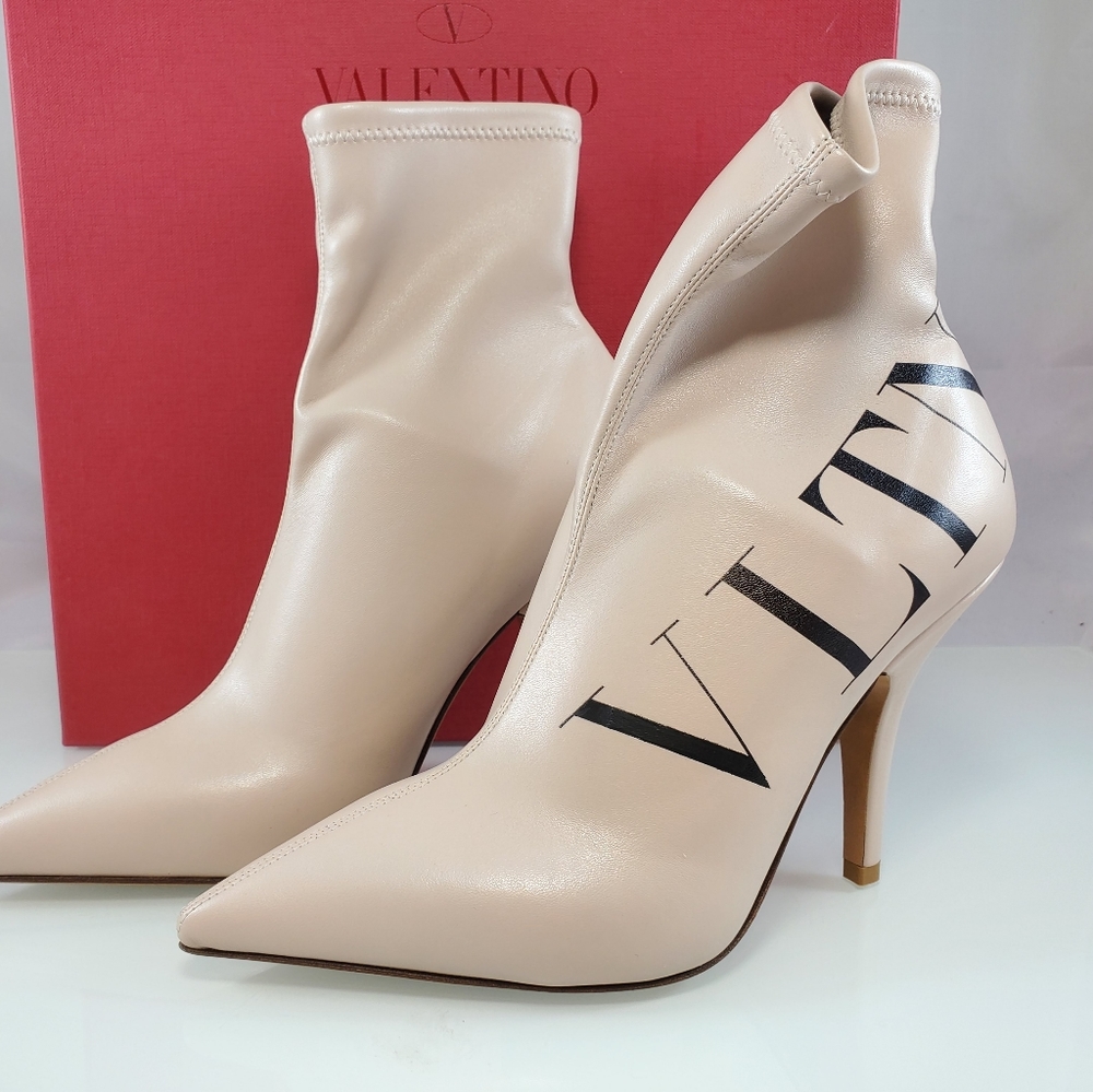 NWT$1000 Valentino Garavani VLTN Logo Eco-Leather Sock Bootie Boots - Picture 9 of 16